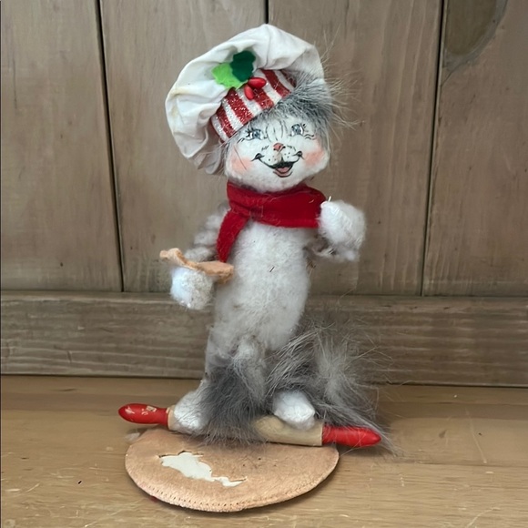 Annalee Shimmermint Chef Kitty Cat Holiday Baker Christmas Rolling Pin Dough - Picture 1 of 10